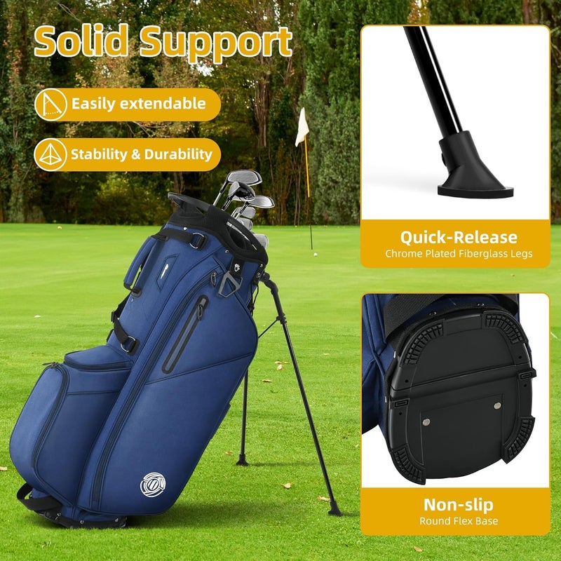 Shopsource Golf Stand Bag 14 Way, Lightweight Golf Bags for Men Women with Stand, Padded Ergonomic Double Strap, Full Length Dividers, Multiple Pockets, Rain Hood - Image 5